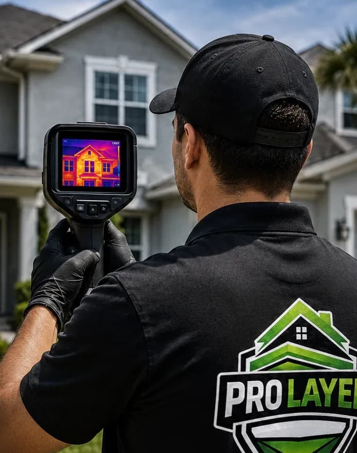 ProLayer professional using a thermal imaging camera